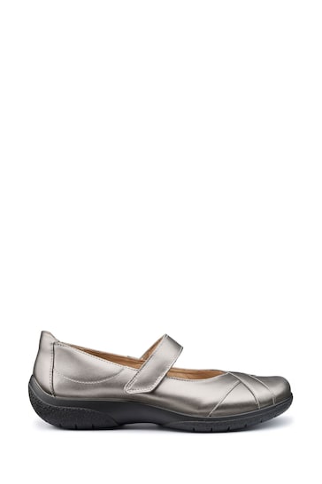 Hotter Pewter Grey Extra Wide Fit Hope Touch Fastening Shoes