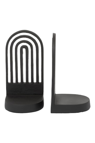 Fifty Five South Set of 2 Black Rubi Arched Bookends