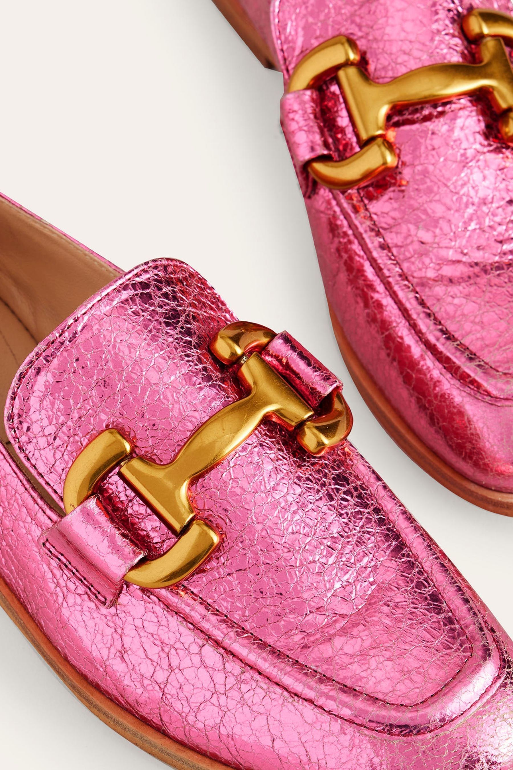 Boden Pink Iris Snaffle Loafers