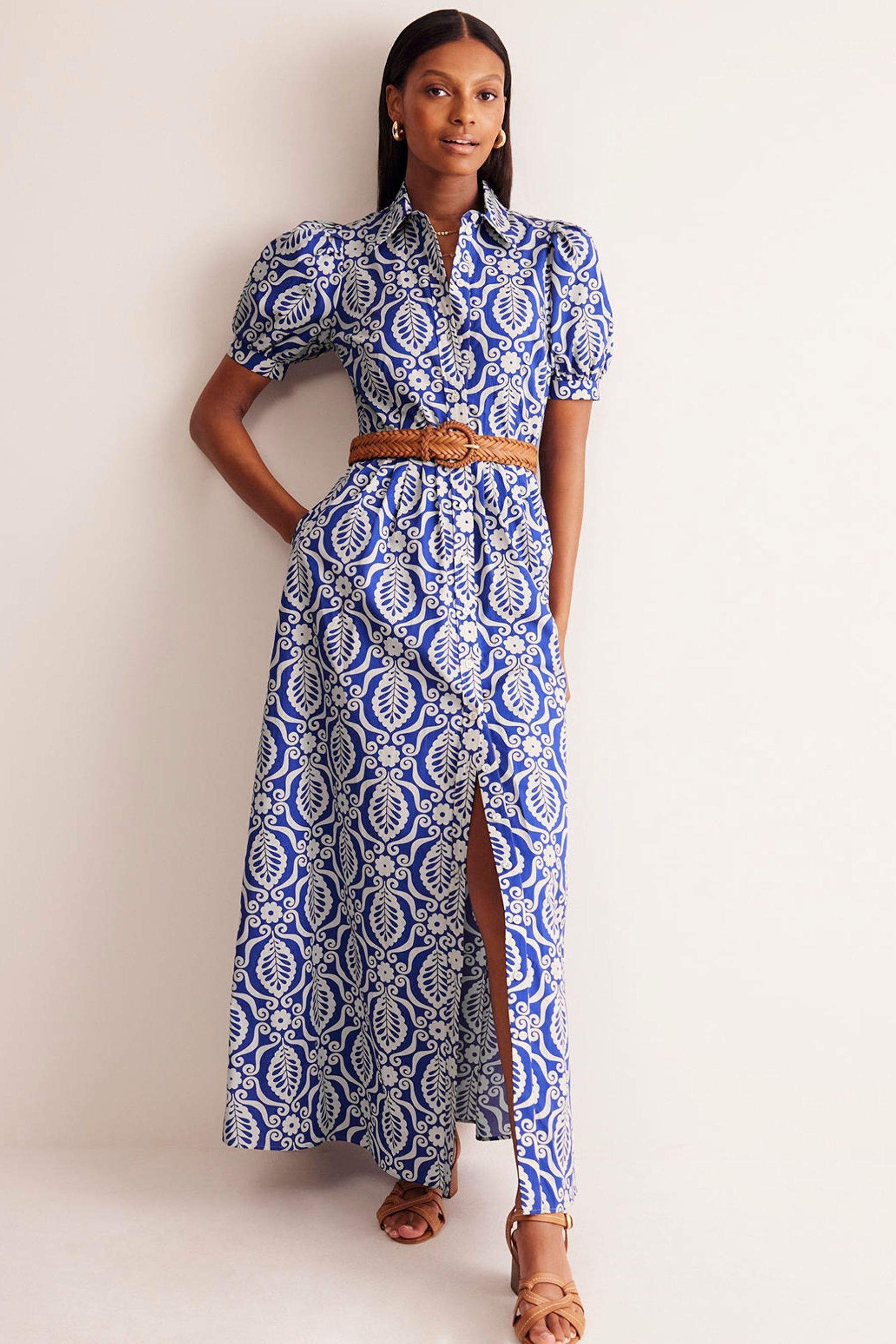 Buy Boden Blue Alexa Maxi 100 Cotton Shirt Dress from the Next UK online shop
