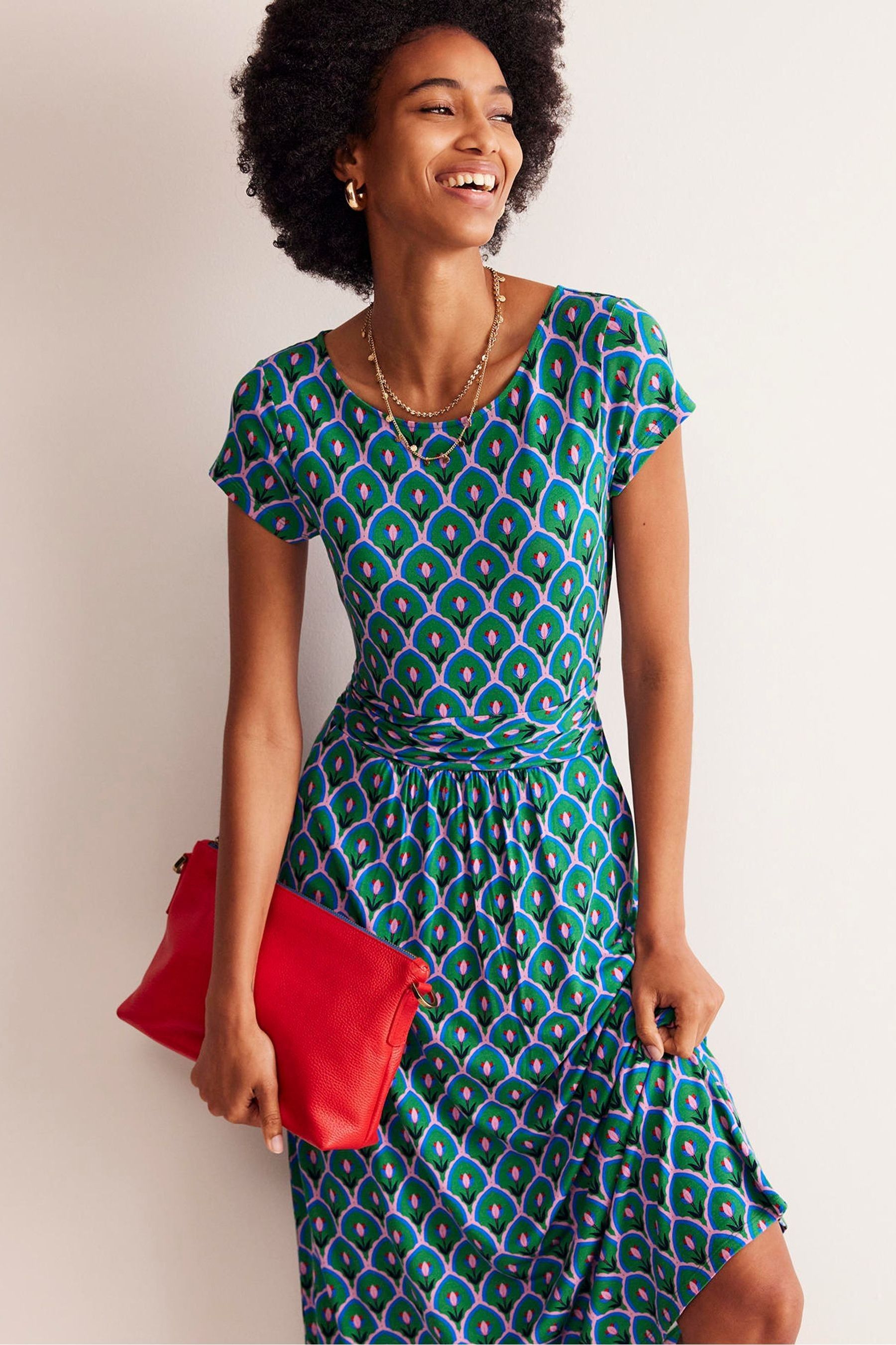 Buy Boden Green Amelie Jersey Midi Dress from the Next UK online shop