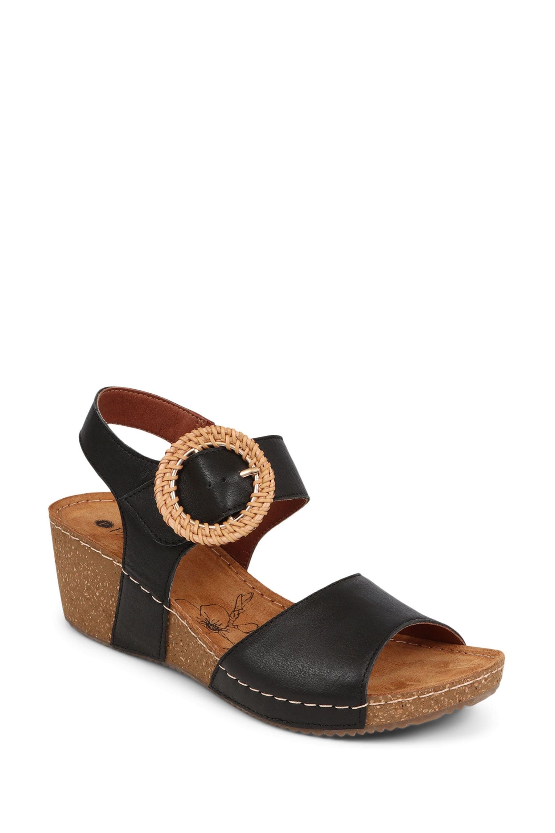Buy Pavers Black Leather Wedge Sandals from the Next UK online shop