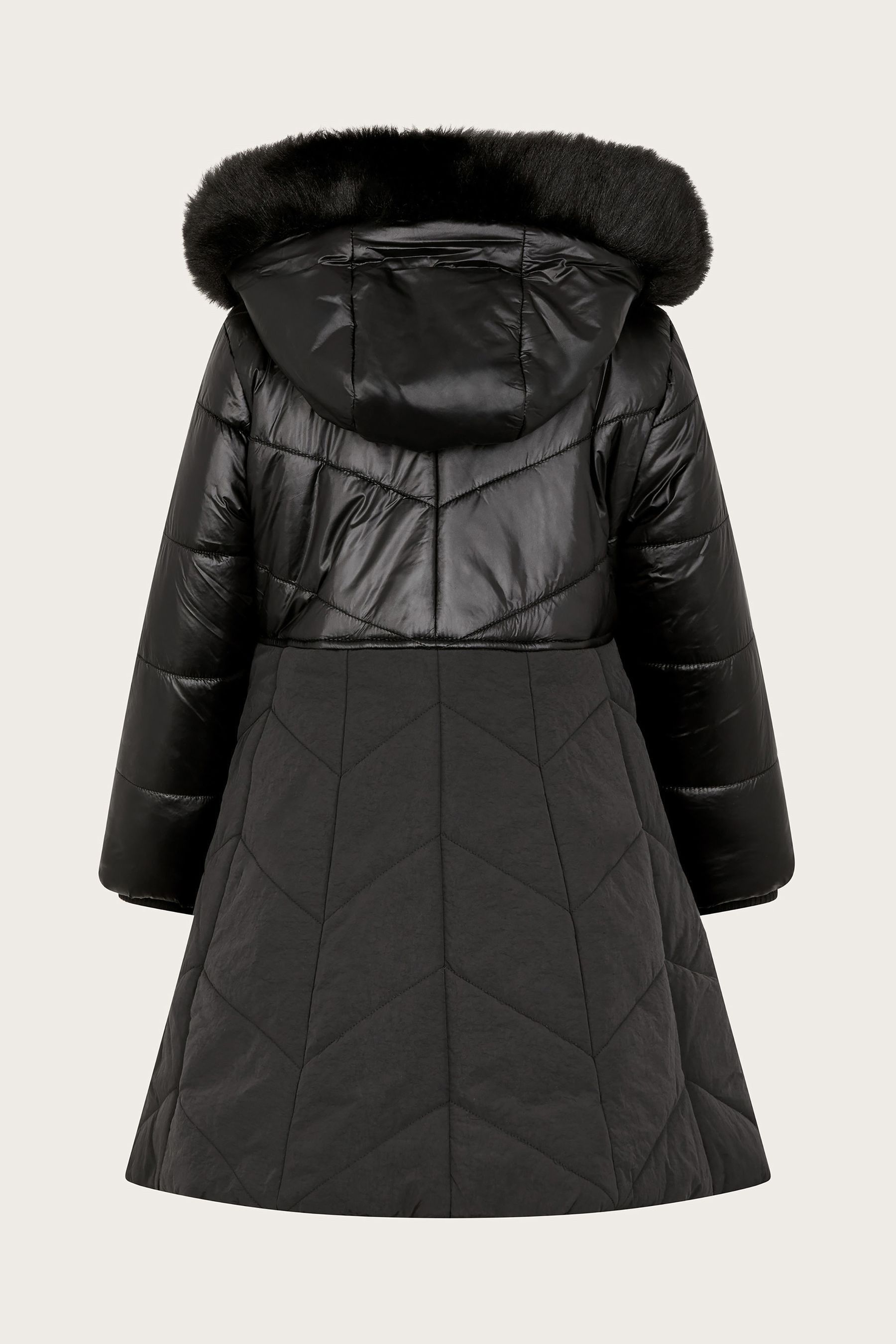 Black winter coat with fur hood top