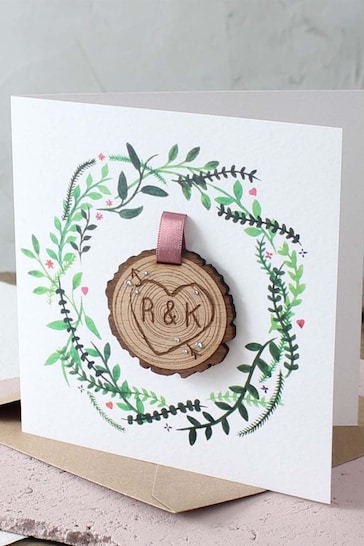 Personalised Engraved Tree Slice Anniversary Card by No Ordinary Gift