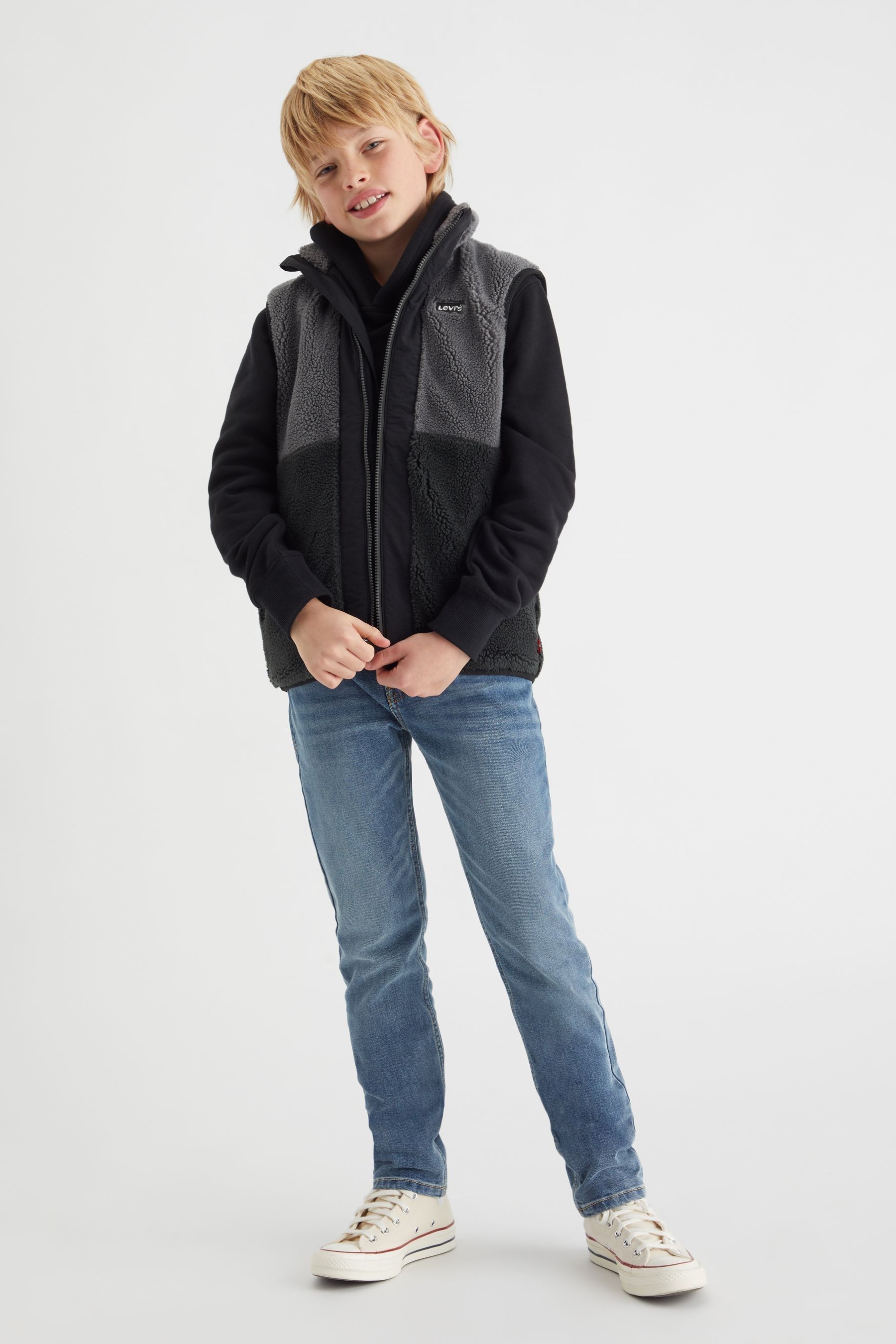 Buy Levi s Black Sherpa Borg Logo Gilet from the Next UK online shop