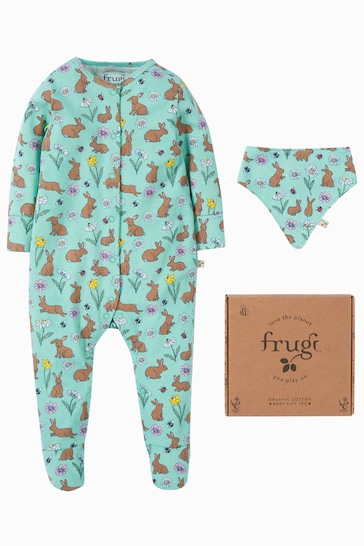 Frugi Green Easter Rabbit 2 Part Gift Set With Giftbox