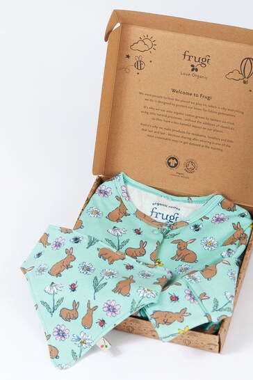 Frugi Green Easter Rabbit 2 Part Gift Set With Giftbox