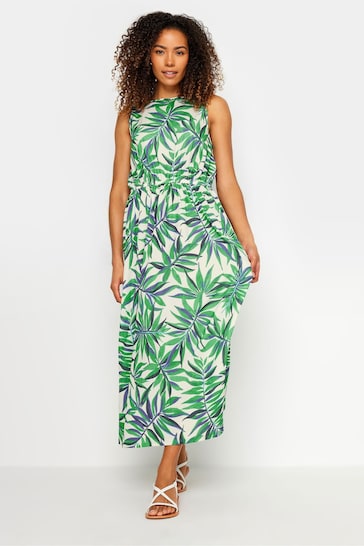 M&Co Green Tropical Leaf Print Sleeveless Dress