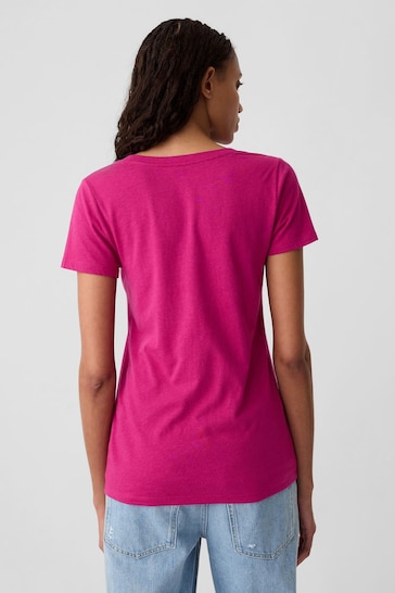 Gap Pink Favourite Short Sleeve V Neck T-Shirt