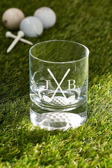 Personalised Golf Ball moulded into the base of Glass "Club" Design by Loveabode