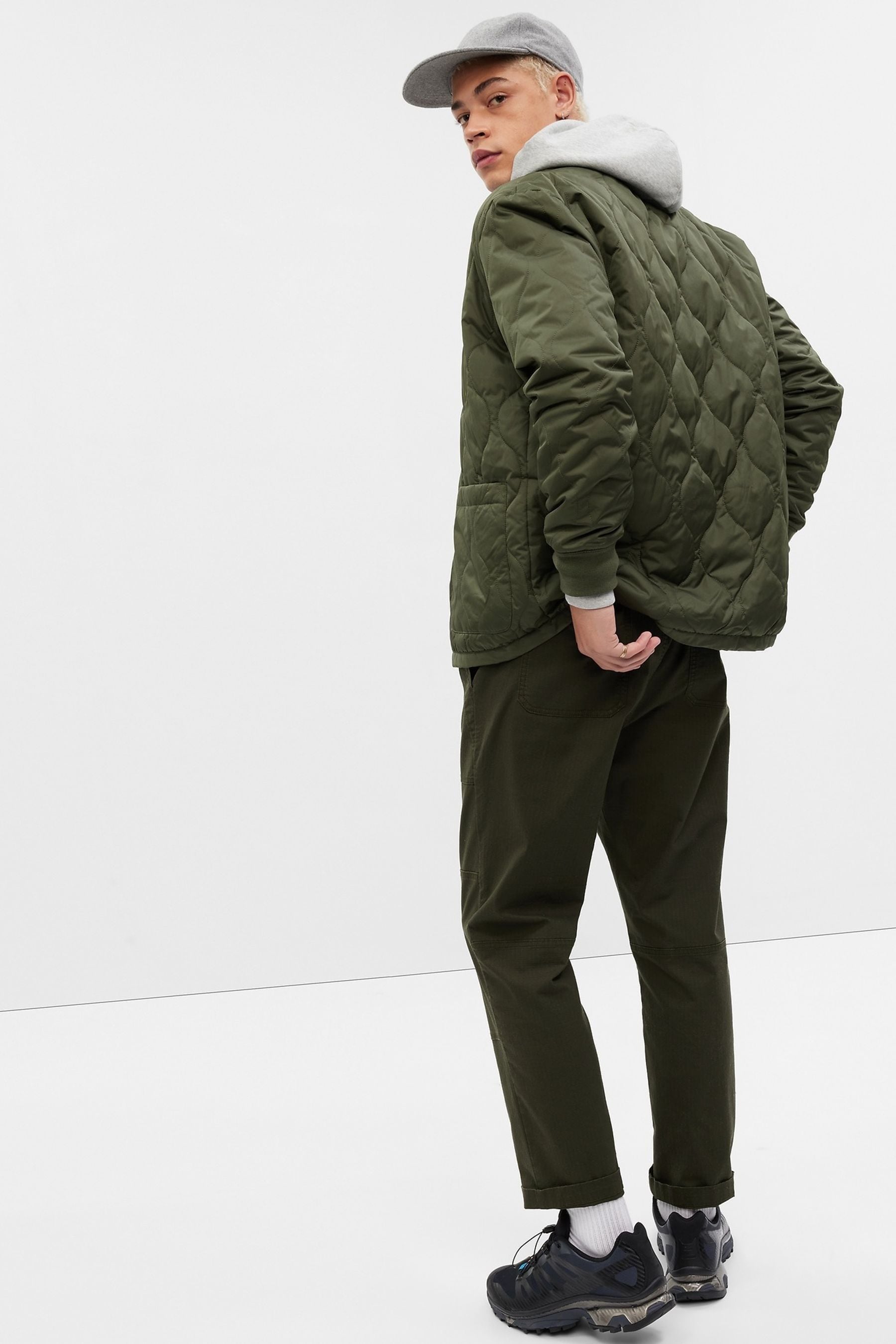 Gap green bomber jacket best sale