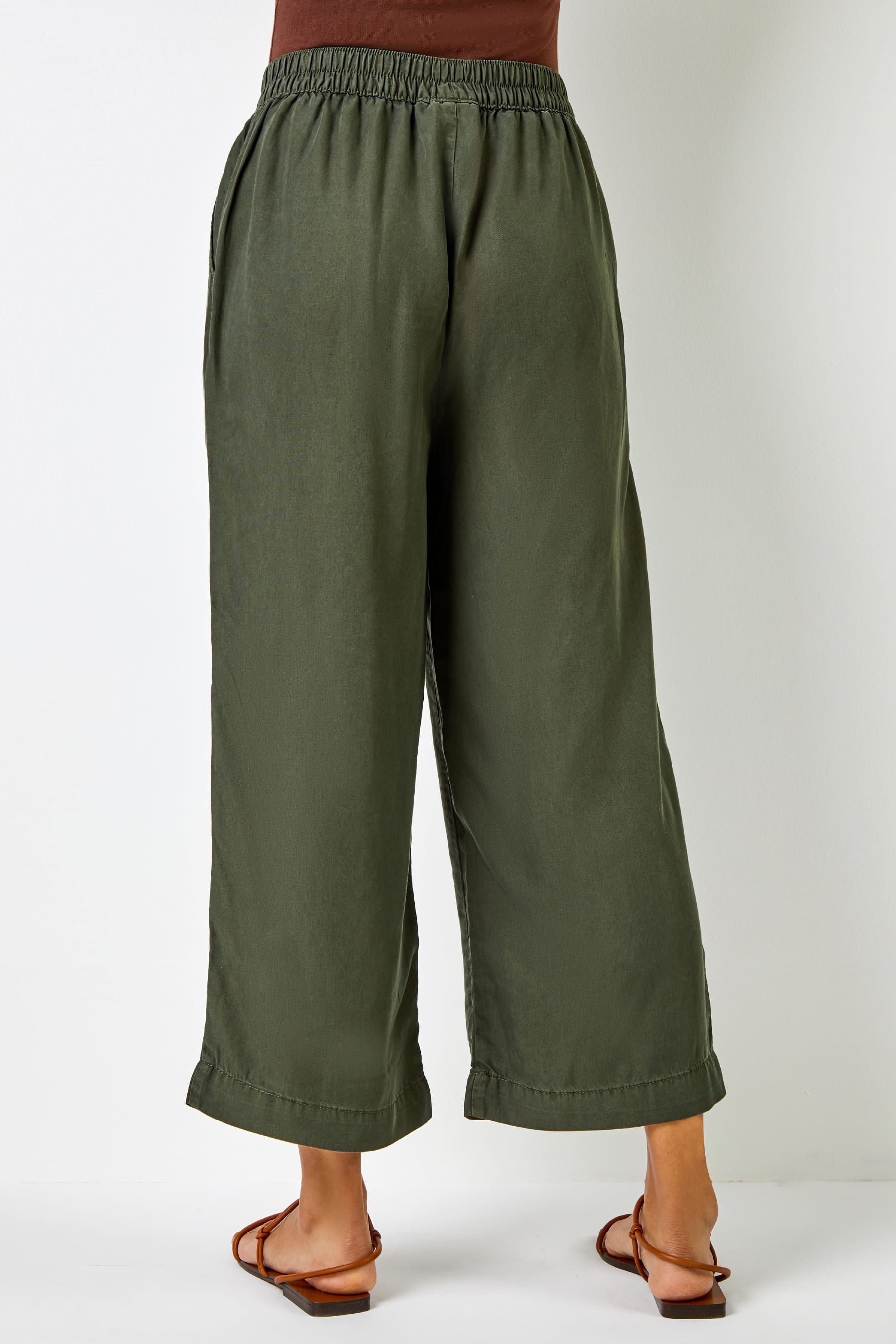 Olive green 2025 tie waist pants