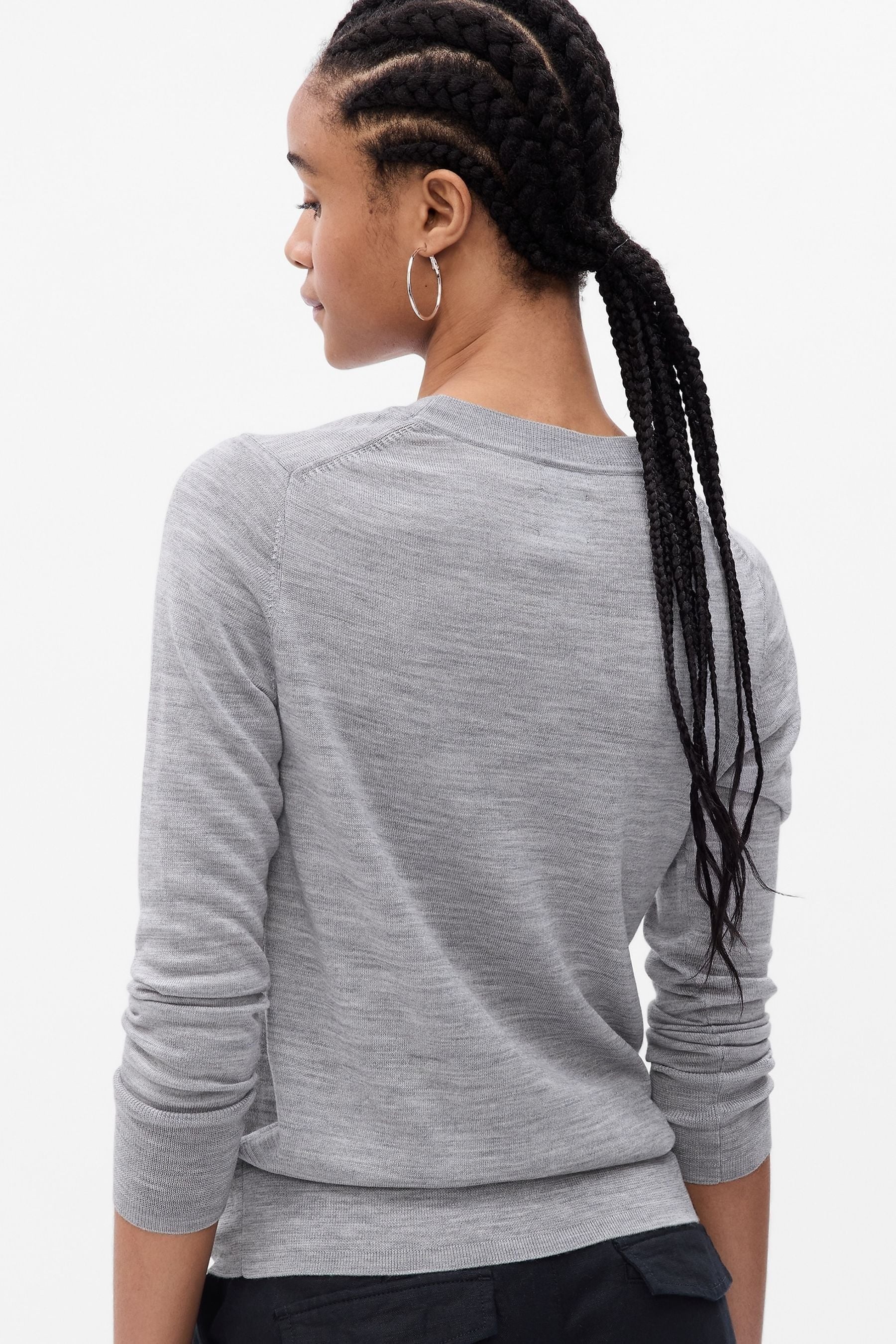 Buy Gap Grey Merino Wool Crew Neck Jumper from the Next UK online shop