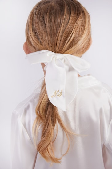 Personalised Satin Hair Bow Scrunchie by HA Designs