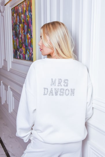 Personalised Bridal Sweatshirt and Jogger Tracksuit With Letter Embellishment by HA Designs