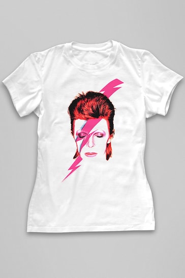 All + Every White David Bowie Aladdin Sane Lightning Bolt Women's Music T-Shirt