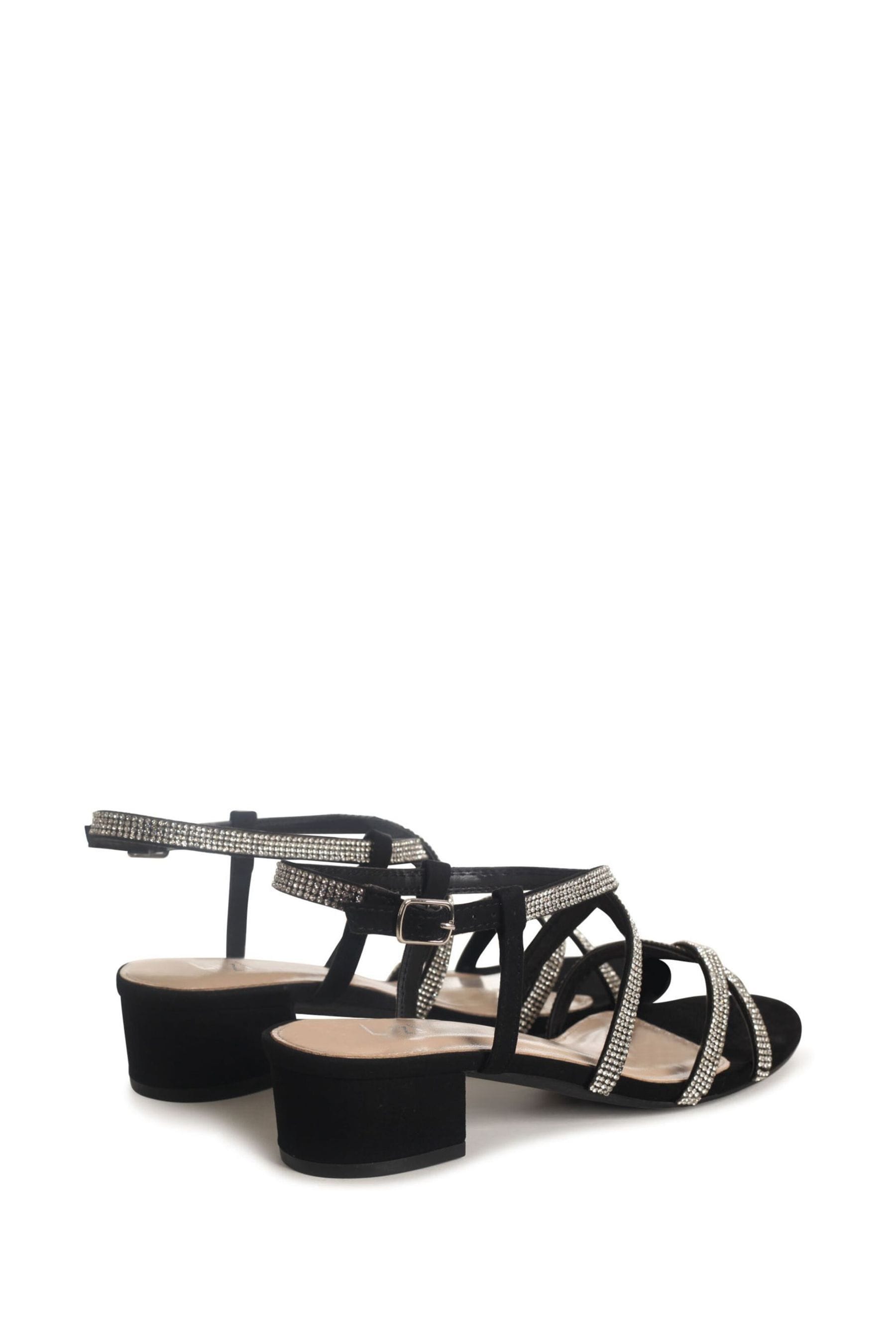 Buy Linzi Black Glow Barely There Low Block Heeled Sandal With