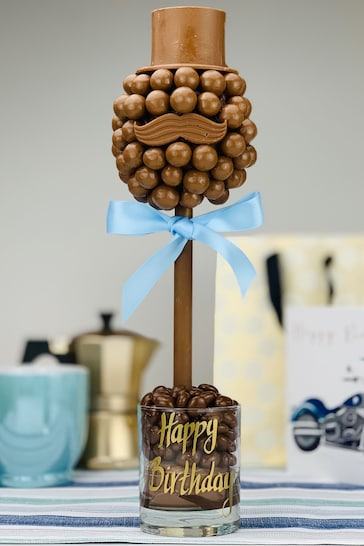 Personalised Malteser Tree with Hat & Moustache by Sweet Trees