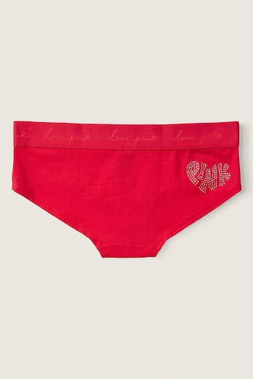 Victoria's Secret PINK Red Fury Hipster Cotton Logo Knickers