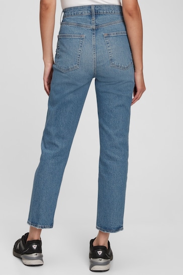 Gap Mid Wash Blue High Waisted Cheeky Straight Jeans
