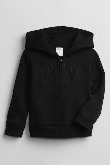 Gap Black Logo Zip Up Hoodie (3mths-5yrs)