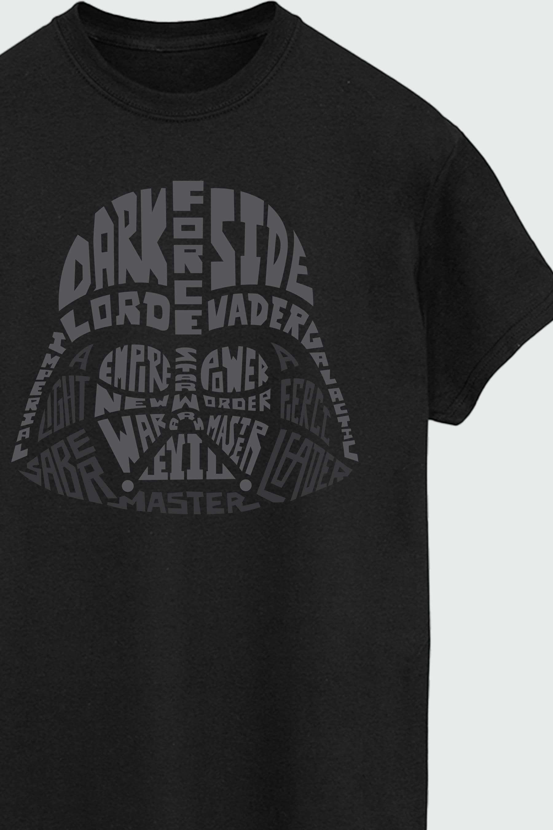 Buy Brands In Black Star Wars Darth Vader Text Head Men s Black T