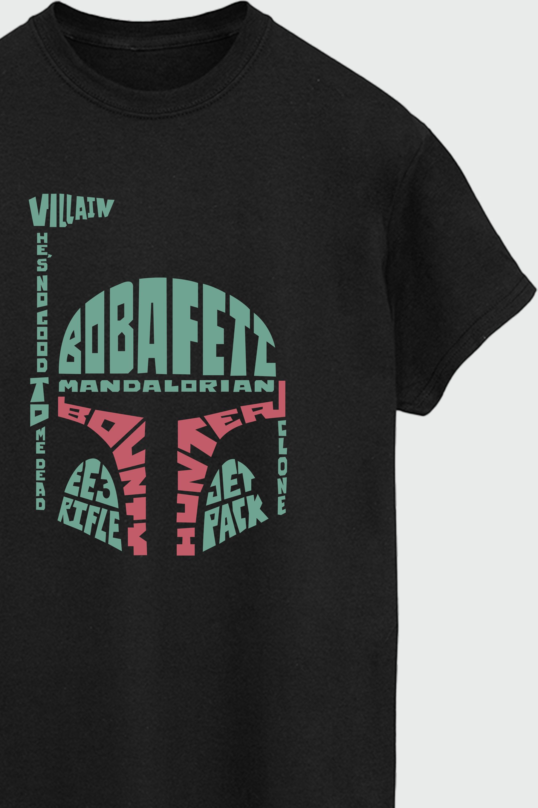 Brands In Black Star Wars Boba Fett Head Men s Black T Shirt