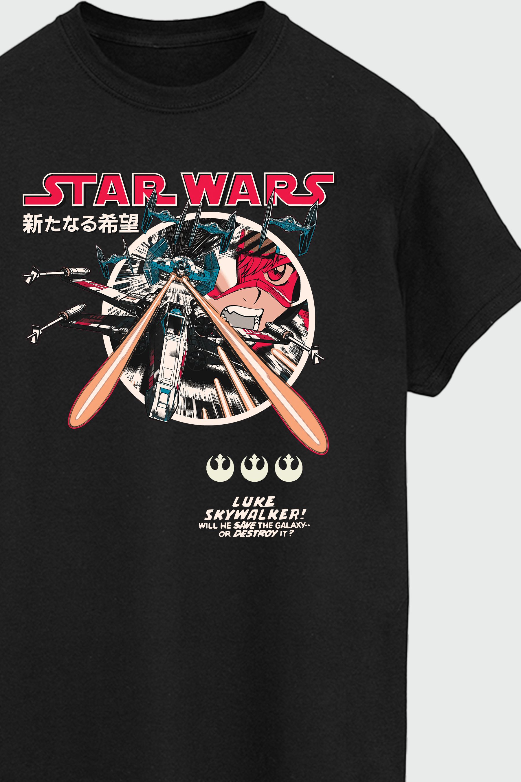 Buy Brands In Black Star Wars Classic Luke Manga Men s Black T