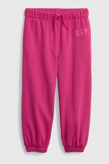 Gap Pink Print Logo Fleece Joggers
