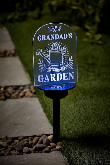 Personalised Solar Watering Can Garden Sign by Loveabode