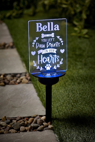Personalised Solar Paw Prints Garden Sign by Loveabode