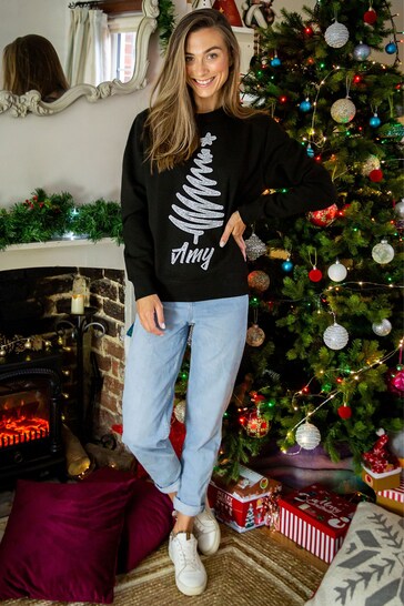 Personalised Ladies Matching Christmas Sweatshirt by Percy and Nell