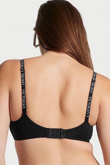 Victoria's Secret Black Print Logo Non Wired Lightly Lined Bra