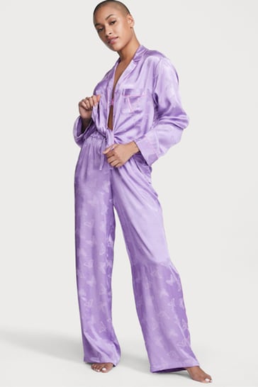 Victoria's Secret Secret Crush Butterflies Satin Long Pyjamas