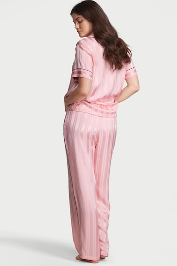 Victoria's Secret Pretty Blossom Pink Stripe Satin Long Pyjamas