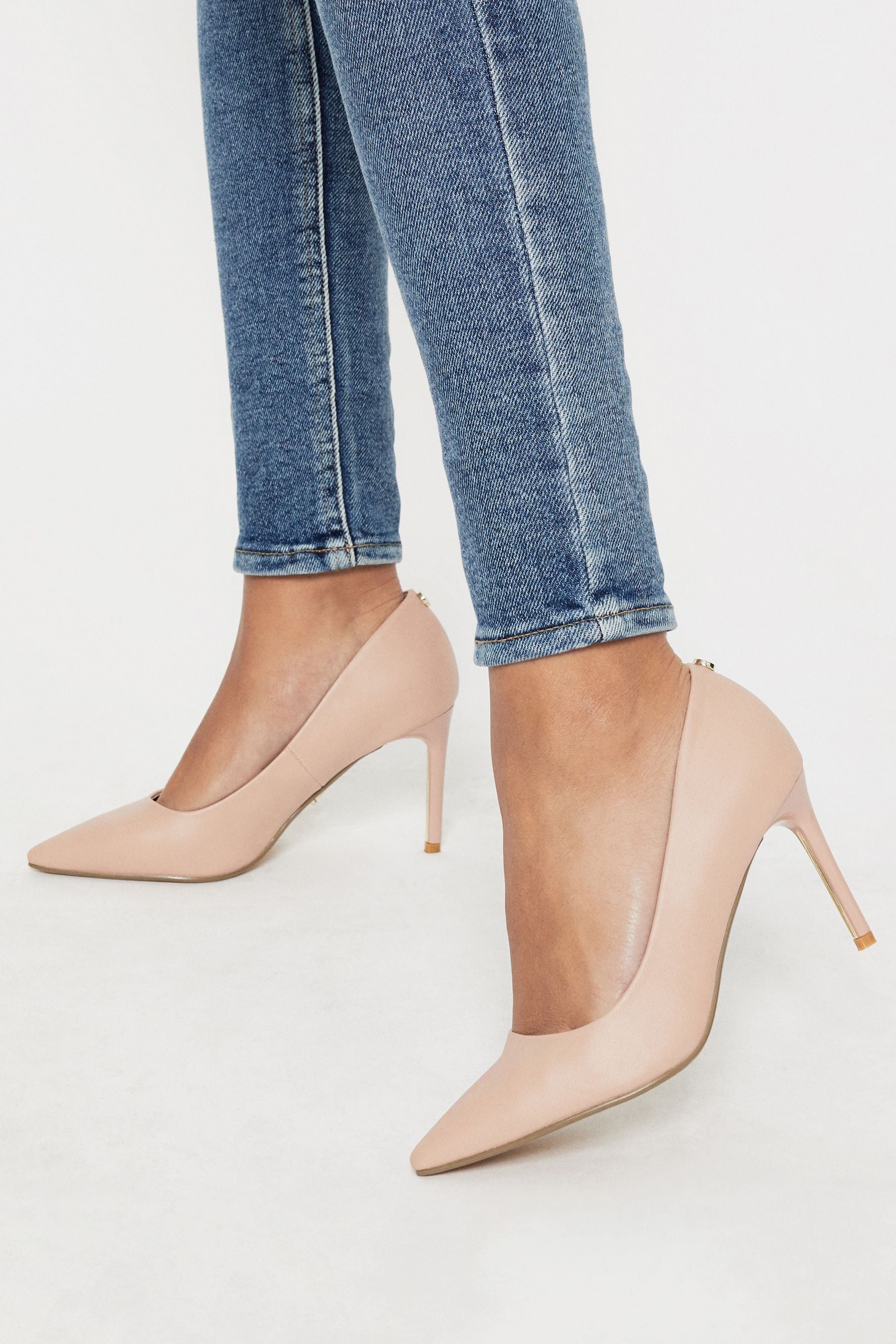 Lipsy Nude Pink Regular Fit Comfort Mid Heel Court Shoes