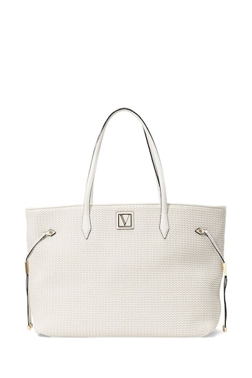 Buy Victoria's Secret Coconut Woven White Tote Bag from the Next UK ...