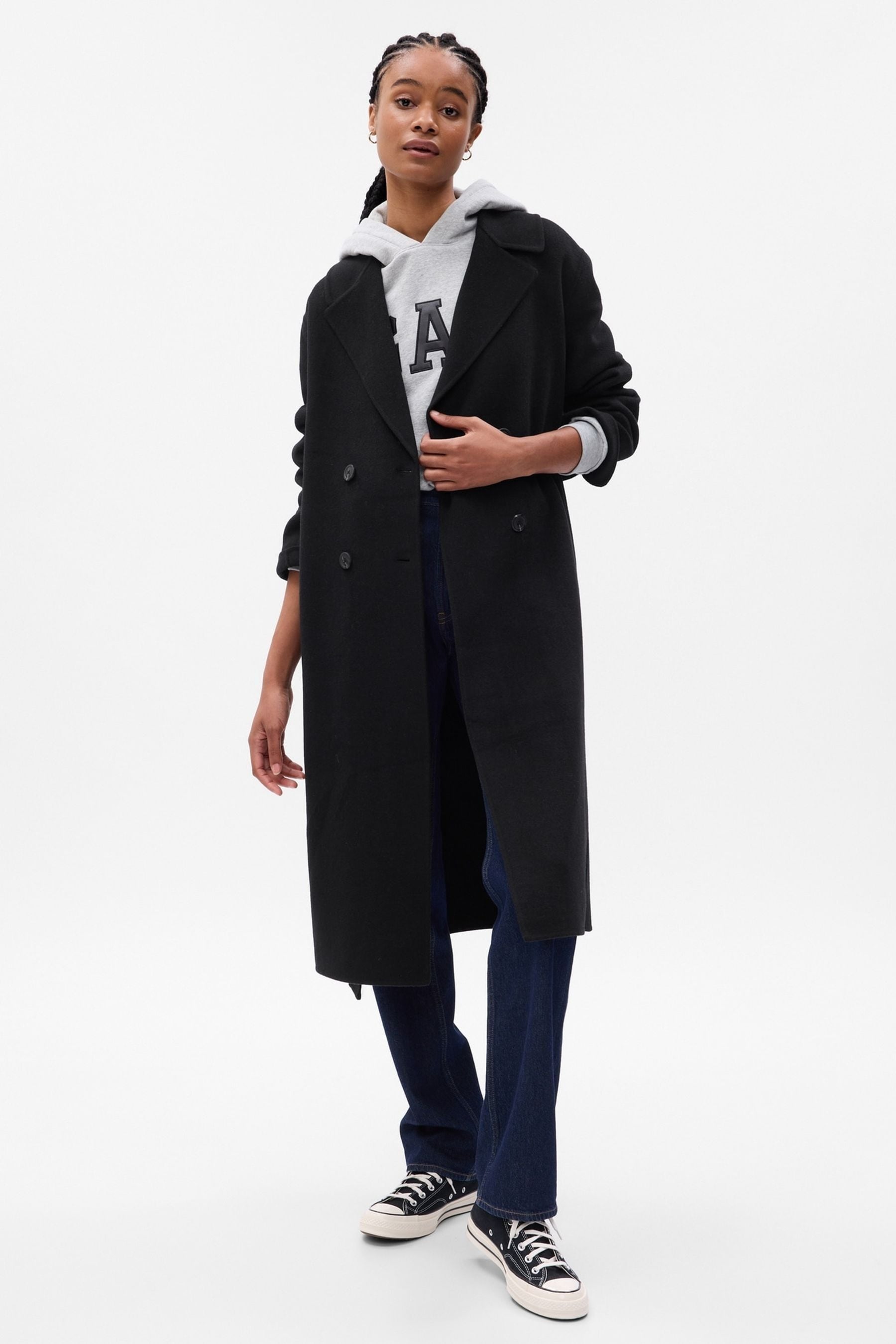 Gap black deals coat