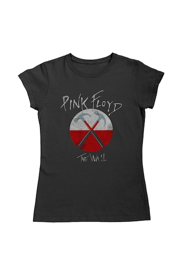All + Every Black Pink Floyd The Wall Hammers Logo Women's Music T-Shirt