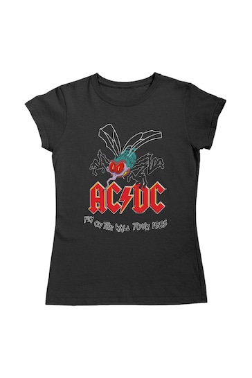 All + Every Black ACDC Fly On The Wall Women's Music T-Shirt