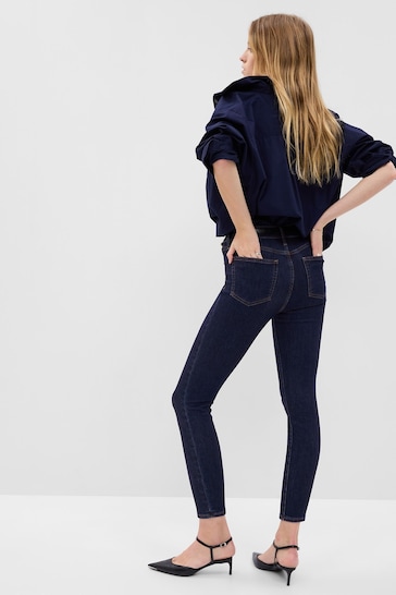 Gap Dark Indigo Stretch Mid Rise True Skinny Jeans