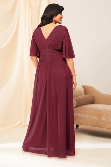 Lipsy Red Curve Empire Short Sleeve Bridesmaid Maxi Dress