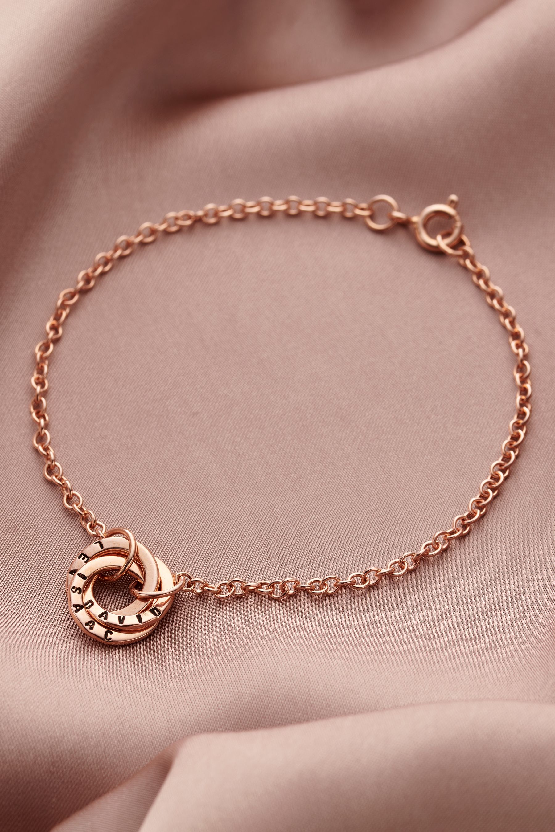 Buy Personalised Micro Russian Ring Bracelet by Posh Totty Designs