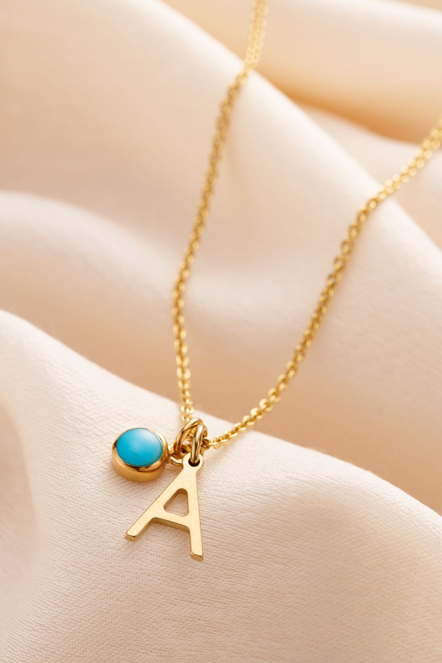 Necklace with letter and sales birthstone