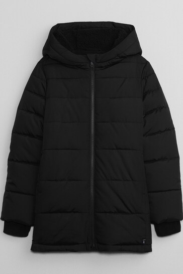 Gap Black ColdControl Max Long Puffer Jacket