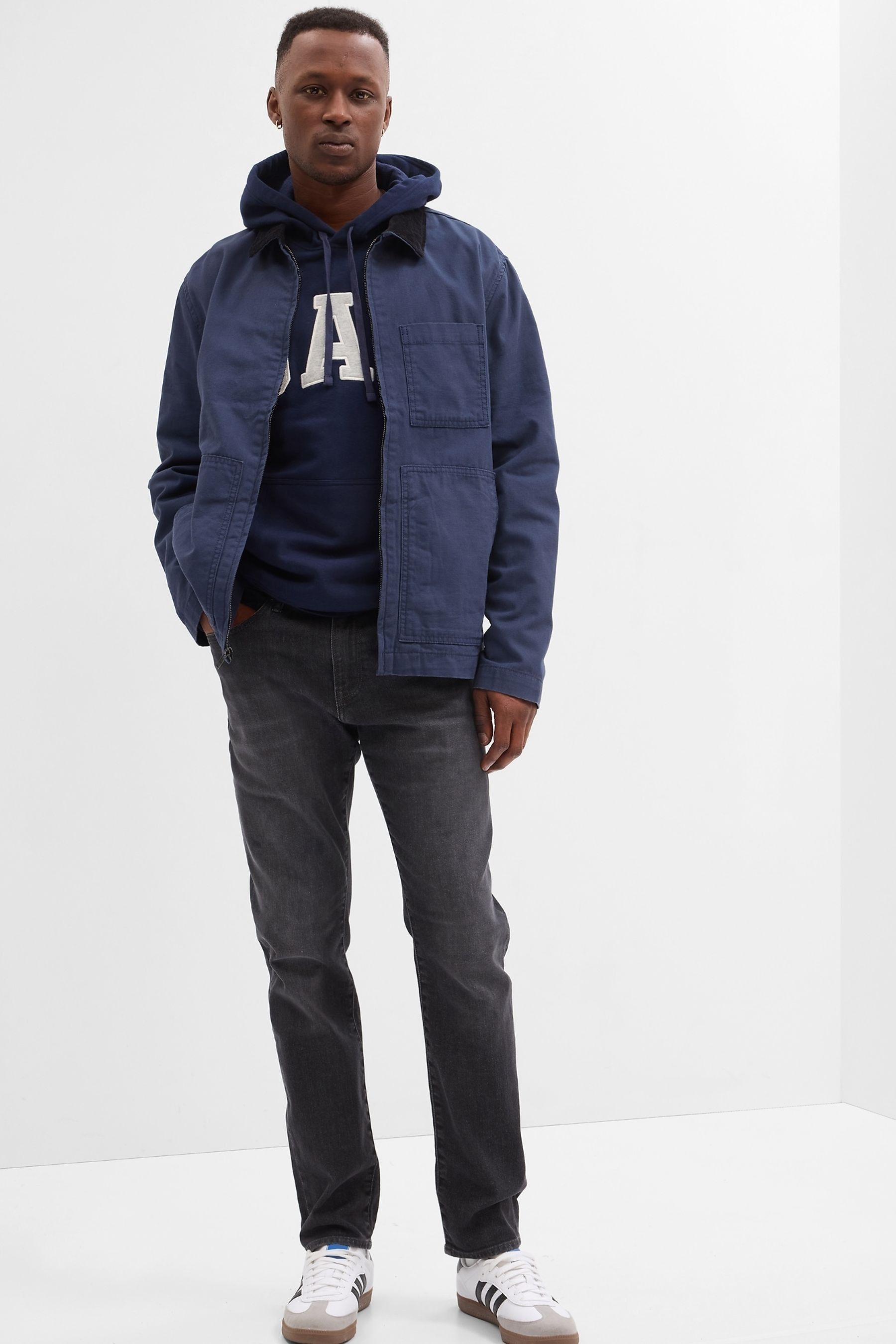 Gap Navy Utility Jacket with Washwell