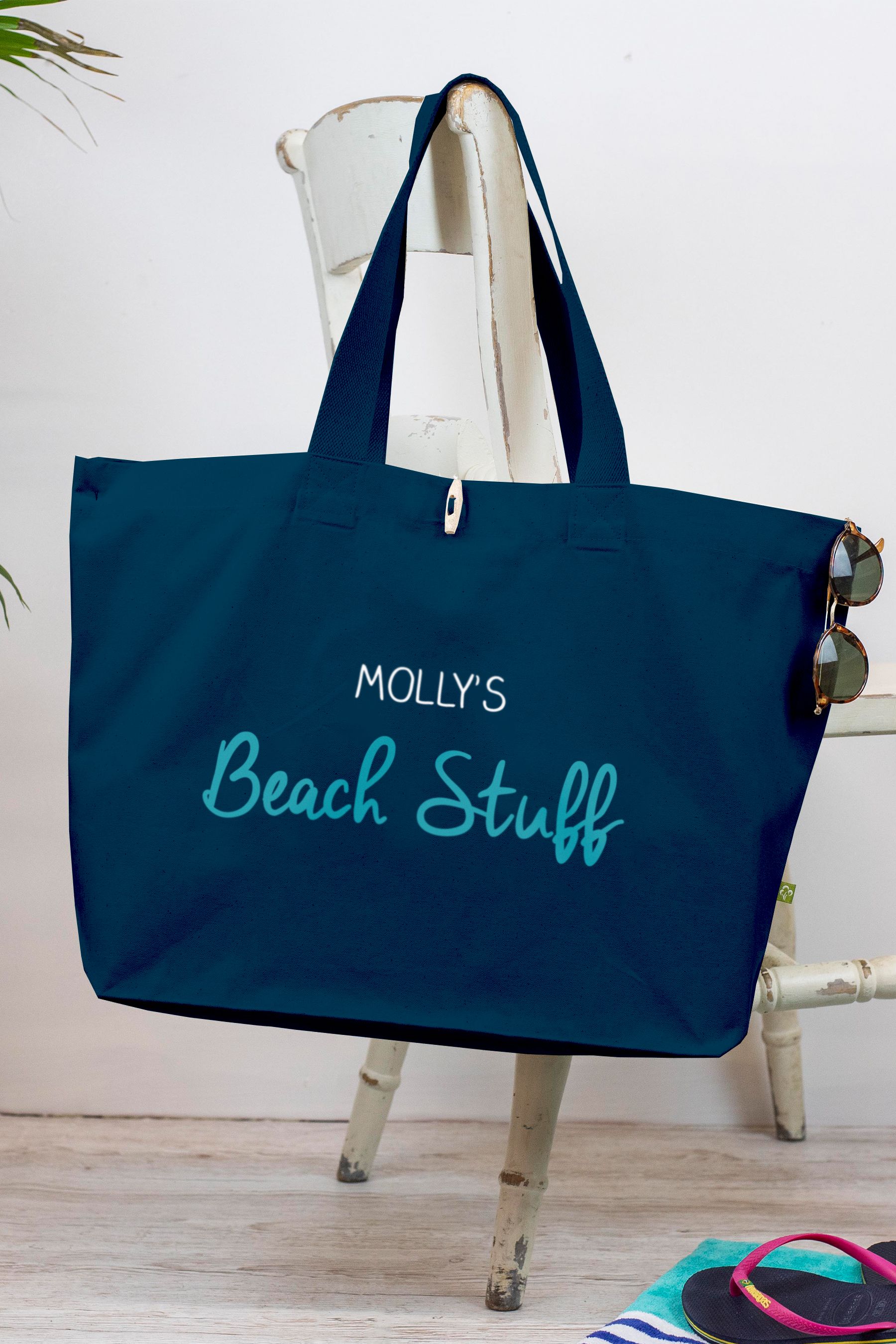 Personalised Canvas Beach Bag by Jonny s Sister