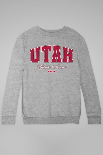 Coto7 Heather Grey Utah Retro Athletics Division Kids Sweatshirt