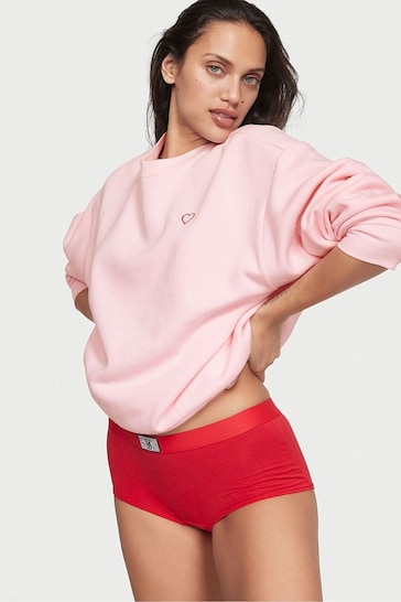 Victoria's Secret Pretty Blossom Pink Fleece Crew Sweatshirt