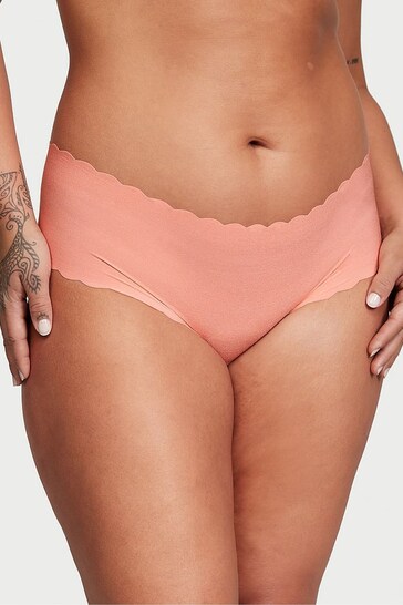 Victoria's Secret Punchy Peach Orange Scalloped Cheeky No-Show Knickers